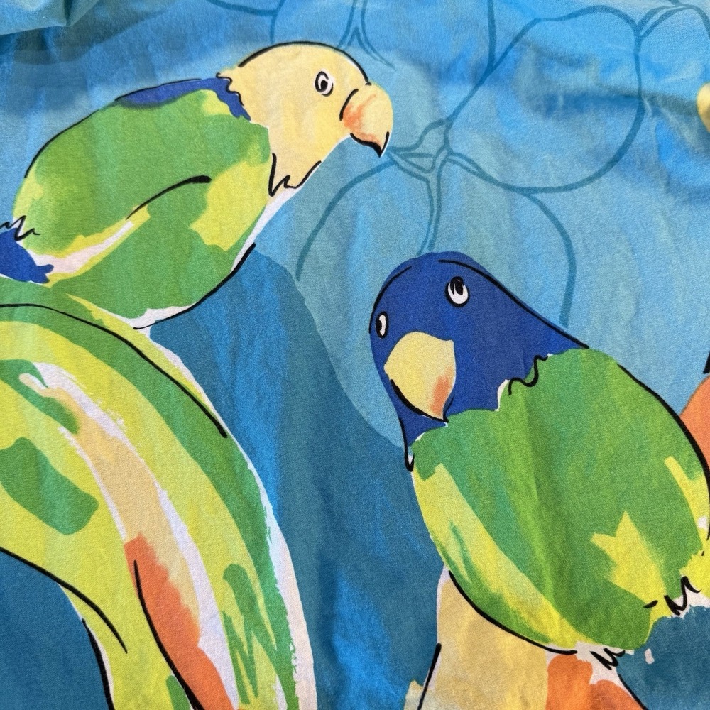 Malia Honolulu VTG 100% Cotton Skirt 14 A-Line Parrot Print Tropical Vacation - Picture 9 of 9